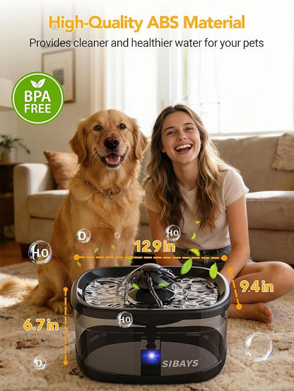 SIBAYS 9.5L/2.5Gal Dog Water Fountain, 3 Flow Modes Automatic Pet Water Fountain - Image 6