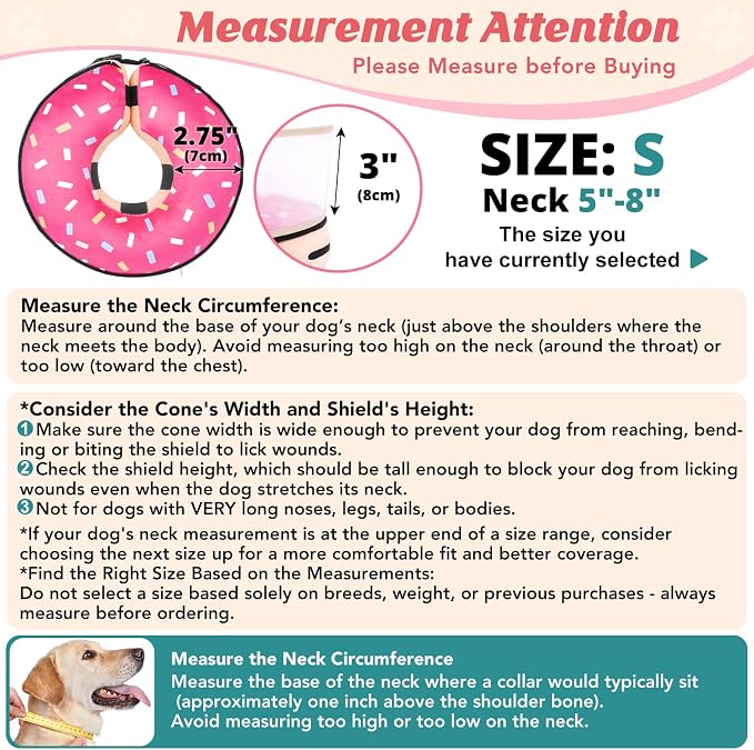Inflatable Dog Cone with Anti-Licking Clear Shield, Protective Dog Donut Collar - Image 3