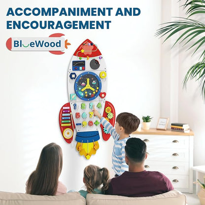 BlueWood Wooden Wall Busy Board Panels, Toddler Learning Activity Center - Image 6