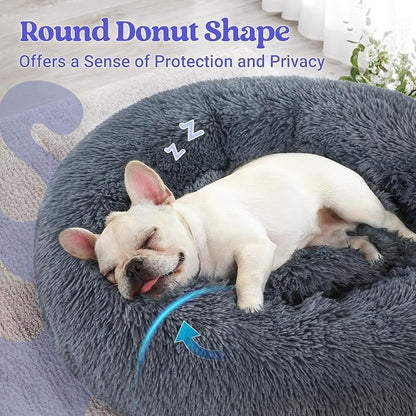 rabbitgoo Dog Bed for Small, 24 inches Machine Washable, Fluffy Donut Pet Bed - Image 4