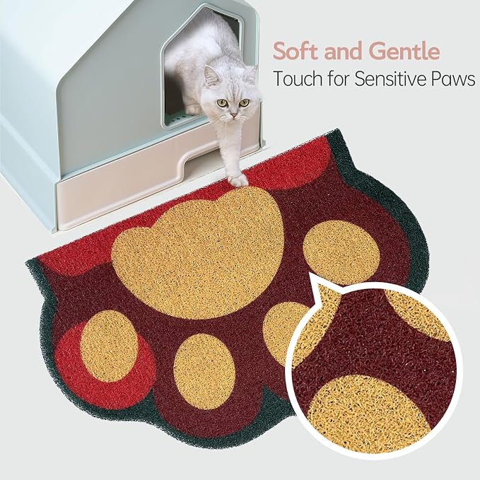 Cute Cat Litter Mat 24”x16”, Litter Box Mat, Litter Trapping Mat, Soft on Kitty - Image 6