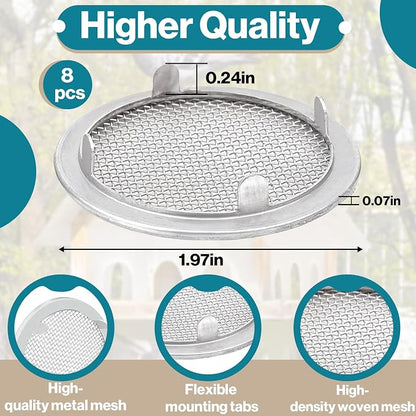 8-Pack 2" Circular Vent Covers, Steel Mesh Screen, Circular Screen - Image 2