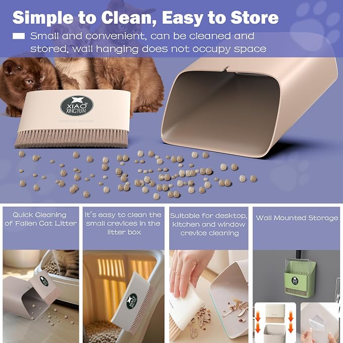 Cat Litter Scooper with Holder, Metal Litter Scoop Includes Portable Small - Image 5