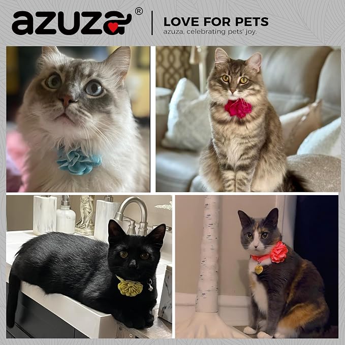 azuza 2 Pack Cat Collar Floral - Image 2