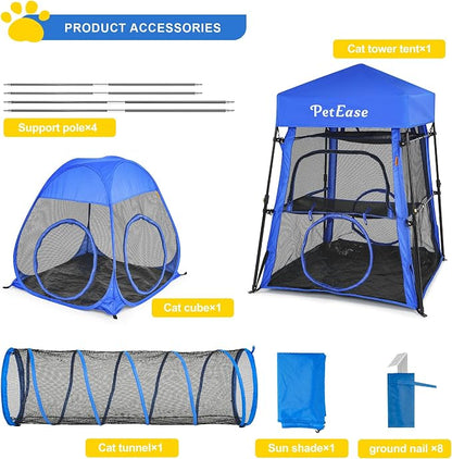 Catio Outdoor Cat Enclosure, 3-in-1 Extra Large Portable Cat Playpen - Image 7