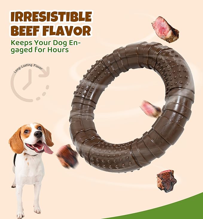 Tough Dog Chew Toy for Aggressive Chewers, Indestructible Beef Flavor Nylon Bone - Image 4