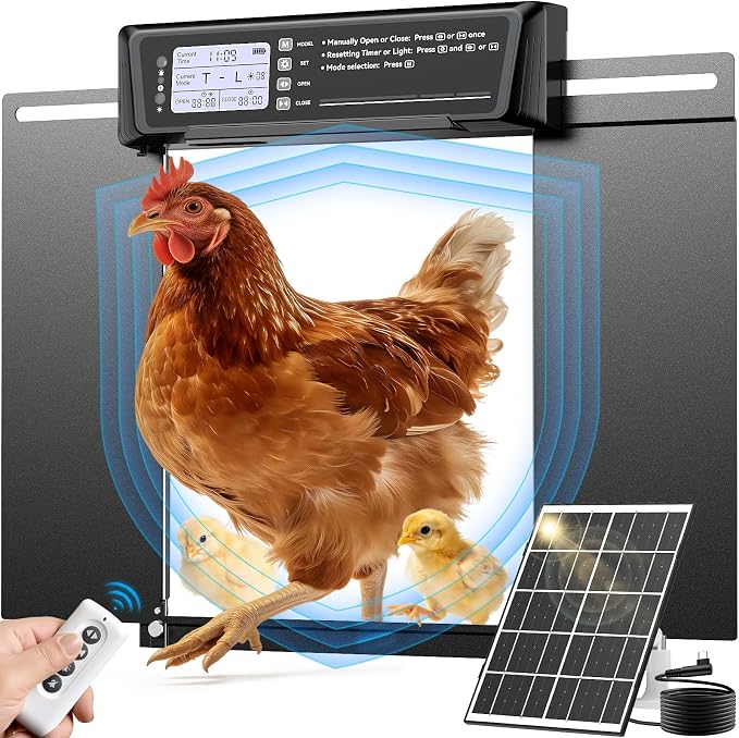 Automatic Chicken Coop Door Large Size, 7W Solar Powered by PetDeluxe