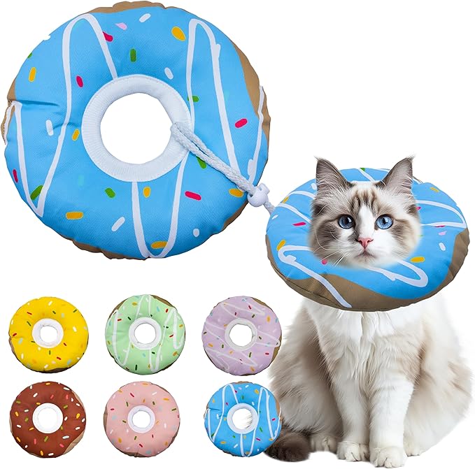 Cat Cone Collar Soft, Adjustable Cat Recovery Collar Kitten Cones to Stop by Seyezo