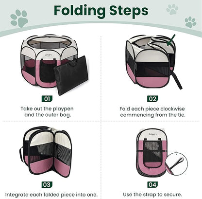 Love's cabin Pet Puppy Dog Playpen, Medium Dog Tent Crates Cage Indoor/Outdoor - Image 8