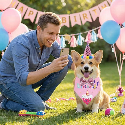 Pet Birthday Party Set with Hat and Bandana - Image 5