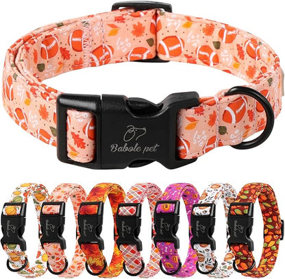 Fall Dog Collar, Cute Football Pattern Puppy Collar by Babolepet