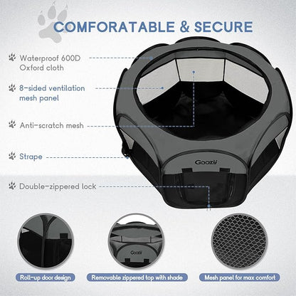 Portable Dog Playpen for Large Dogs, Collapsible Puppy Pet Cat Playpen - Image 5