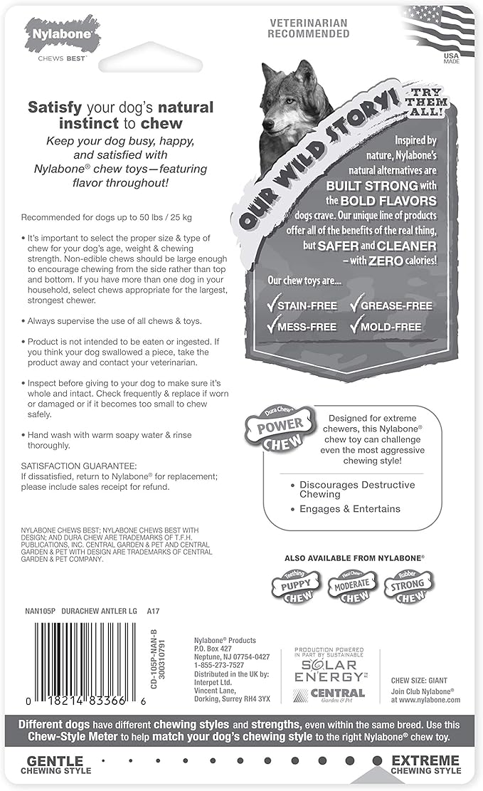 Nylabone Power Chew Antler Alternative Nylon Chew Toy - Image 8