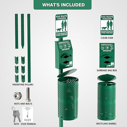 POCHAR Aluminum Rustproof Dog Waste Disposal Station - Image 9