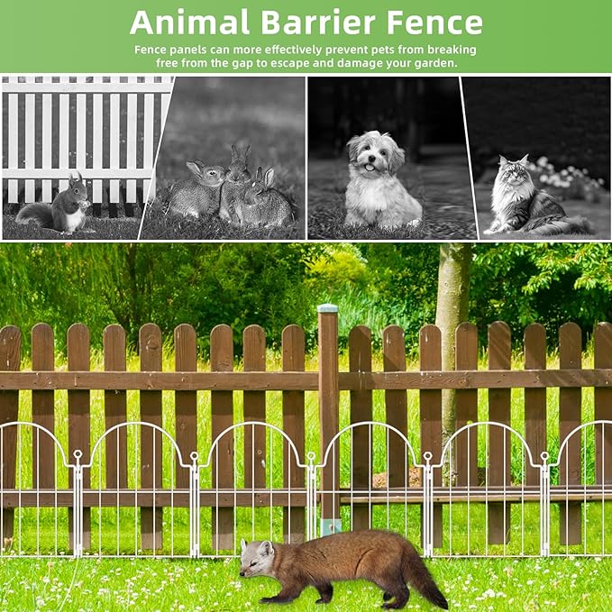 30 Pack White Decorative Garden Fence, 17in x33ft Garden Fencing Animal Barrier - Image 7