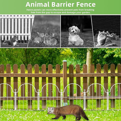 30 Pack White Decorative Garden Fence, 17in x33ft Garden Fencing Animal Barrier - Image 7
