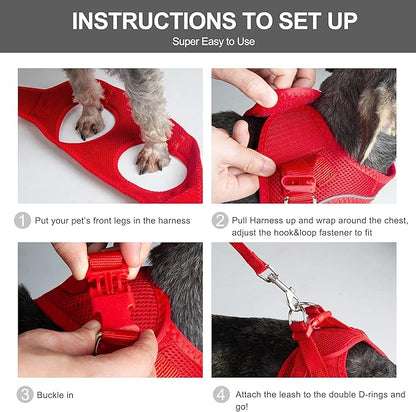 Fida Comfy Dog Harness with Leash, Cat Vest Harness Escape Proof, Breathable - Image 5