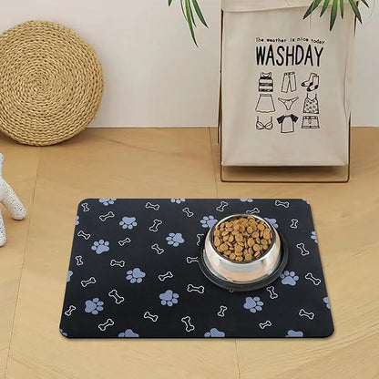 Pet Cat Dog Food Non Slip Mat for Water Bowl, Quick Dry Absorbent Feeding Mat by EP+Jeans
