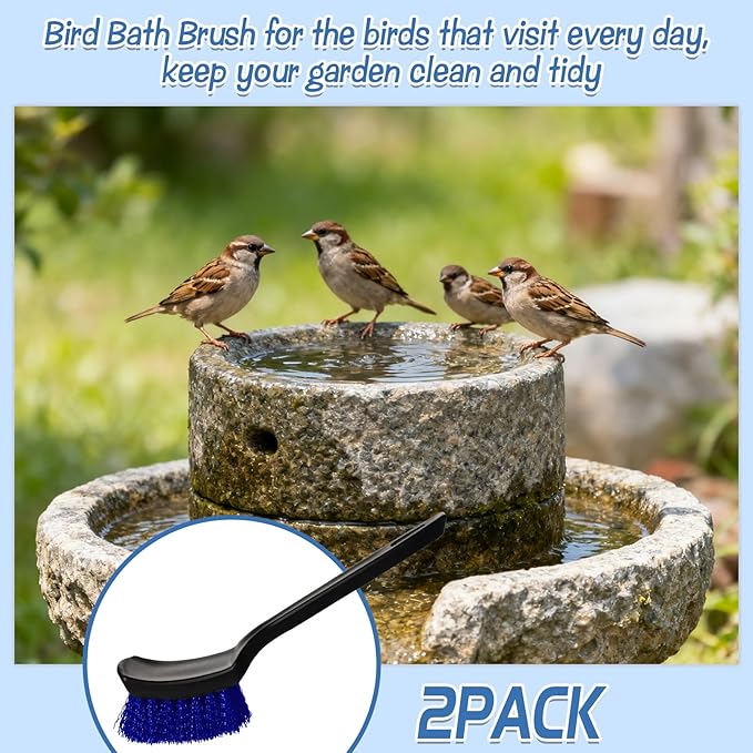 2 Pcs Brush for Bird Baths Blue Hard Bristle Cleaning Brush - Image 4