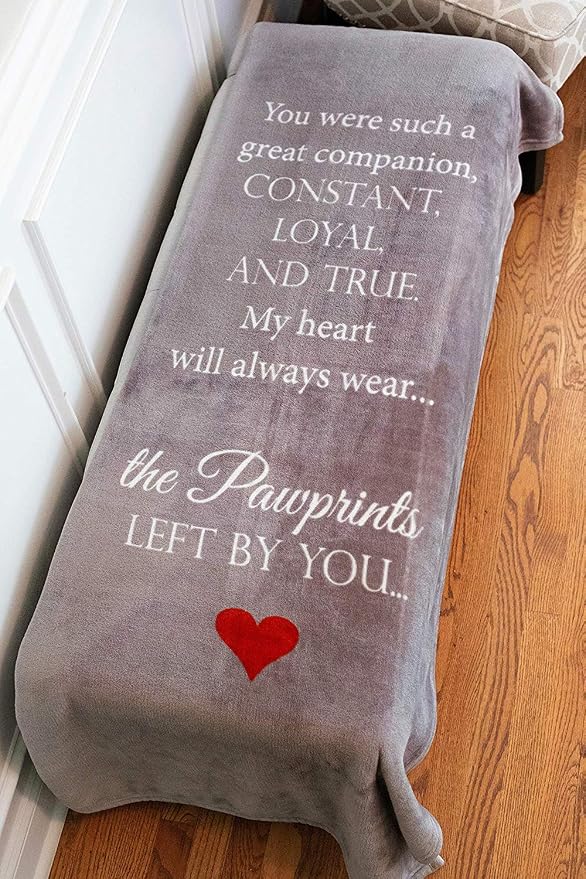 Pawprints Left by You Personalized Pet Memorial Blanket - Image 2