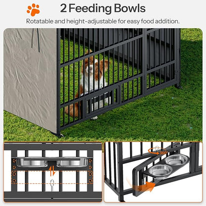 HOOBRO Outdoor Dog Kennel with Cover, 6.6 x 6.6 x 6.4 ft Dog Kennel Outside - Image 5