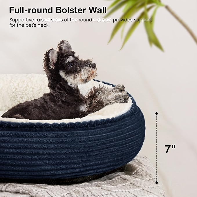 Love's cabin Round Donut Cat and Dog Cushion Bed, 25in Pet Bed - Image 5