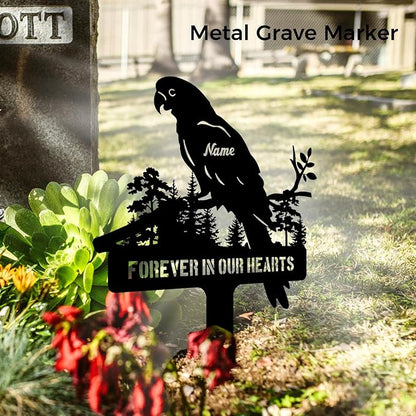 Custom Parrot Memorial Metal Stake – Personalized Grave Marker - Image 3