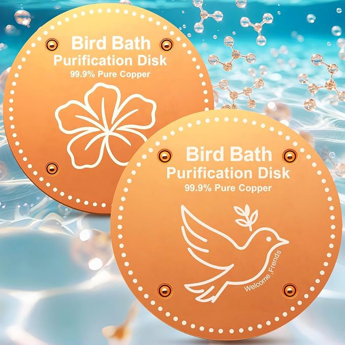 Bird Bath Purification Disk Pure Copper Outside Winter Solar Power Birdbath by OICEME