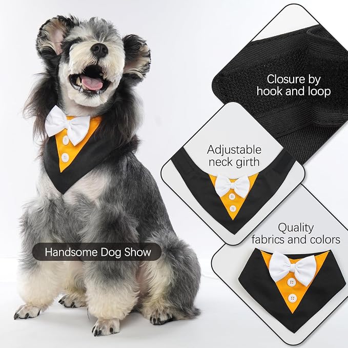 FUAMEY Dog Tuxedo Halloween for Large Dogs, Dog Formal Suit Dogs Attire Pet Bow - Image 5