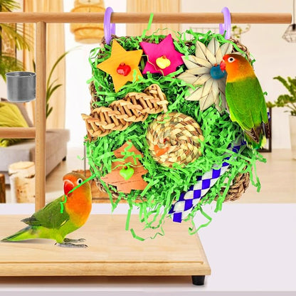 KATUMO Bird Toys, Parakeet Grass Mat Toys Parrot Foraging Shredding - Image 7