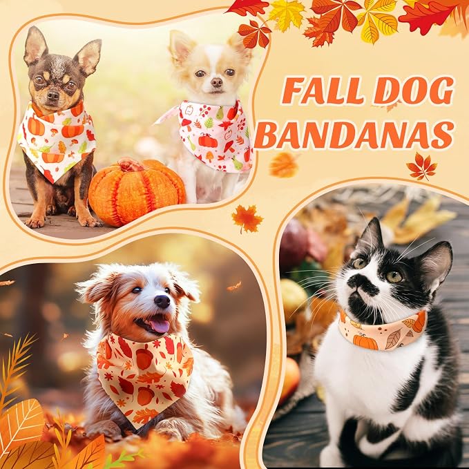 Chunful 100 Pieces Thanksgiving Dog Bandanas Bulk Fall Autumn Pet Bandanas - Image 6