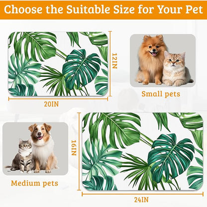 Dog Bowl Mat, Leaves Pet Feeding Mat - Image 6
