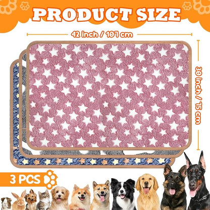 3 Pcs Dog Blanket Super Soft Pet Puppy Blankets Calming Dog Blankets - Image 2
