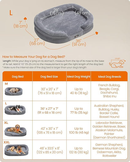 Feandrea Dog Bed, Large Orthopaedic Dog Sofa Bed, Egg Crate Foam, Waterproof - Image 6
