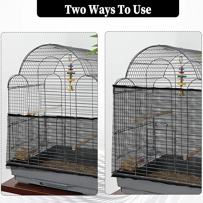 2PCS Bird Cage Cover, Bird Cage Seed Catcher, Birdcage Cover Skirt, Airy Nylon - Image 5