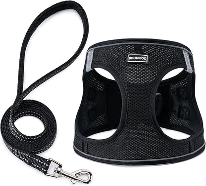 Dog Harness with Leash Set, No Pull Adjustable Reflective Step-in Puppy Pet by BOOMIBOO