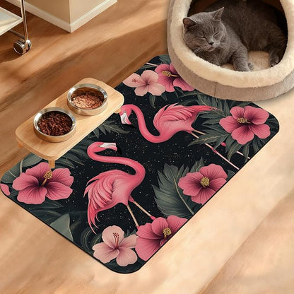 Pet Feeding Mat, Non-Slip Water Bowl Placemat, Pet Supplies 16" x 24" by Unknown