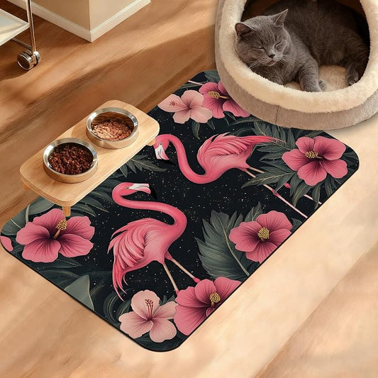 Pet Feeding Mat, Non-Slip Water Bowl Placemat, Pet Supplies 16" x 24" by Unknown