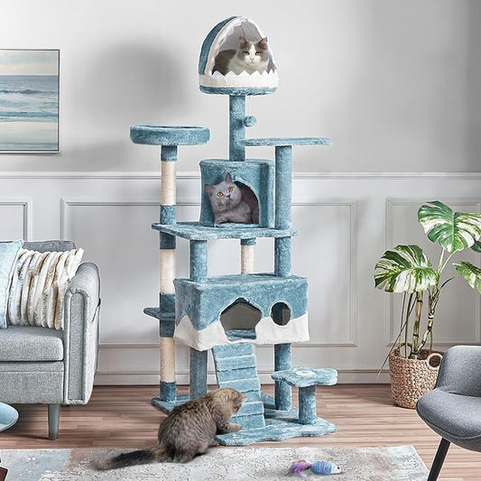 Yaheetech Cat Tree, 72.5inch Ocean-Themed Cat Tower - Image 2