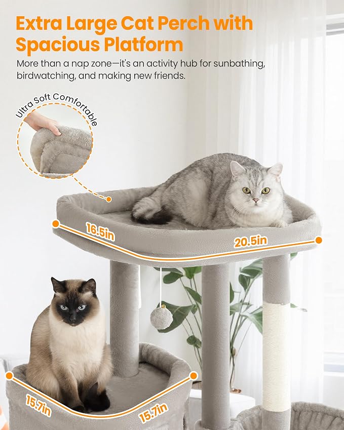 Extra Large Cat Tree, 84 Inch XXL Giant Cat Tower - Image 2
