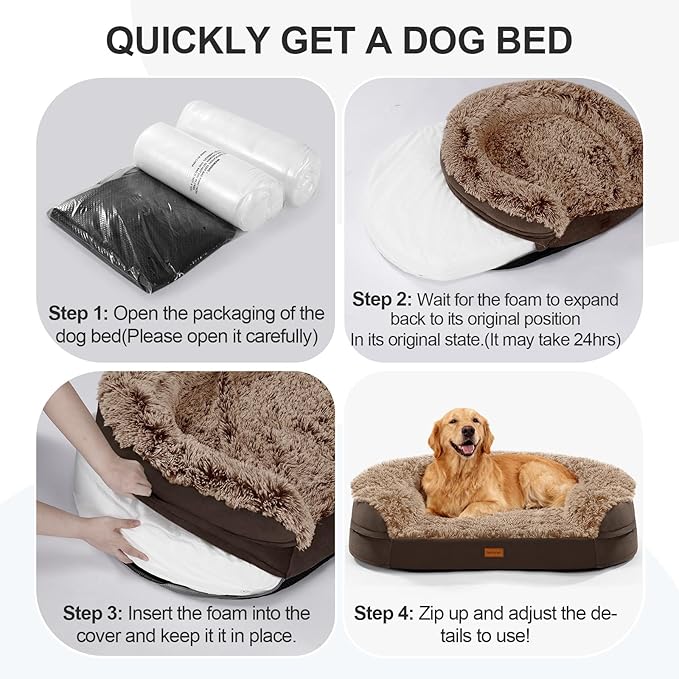Orthopedic Dog Beds for Extra Large Dogs, Removable Washable Cover, Waterproof - Image 7