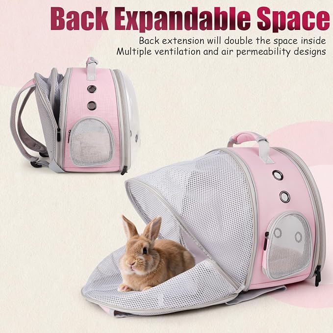 Back Expandable Backpack for Small Animals, Portable Travel Bag Breathable Pet - Image 2