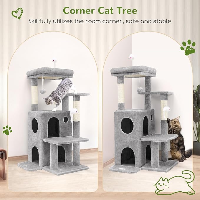 Globlazer Cat Tree Tower for Indoor Cats, 50-inch Adult Cat Tree House for - Image 2