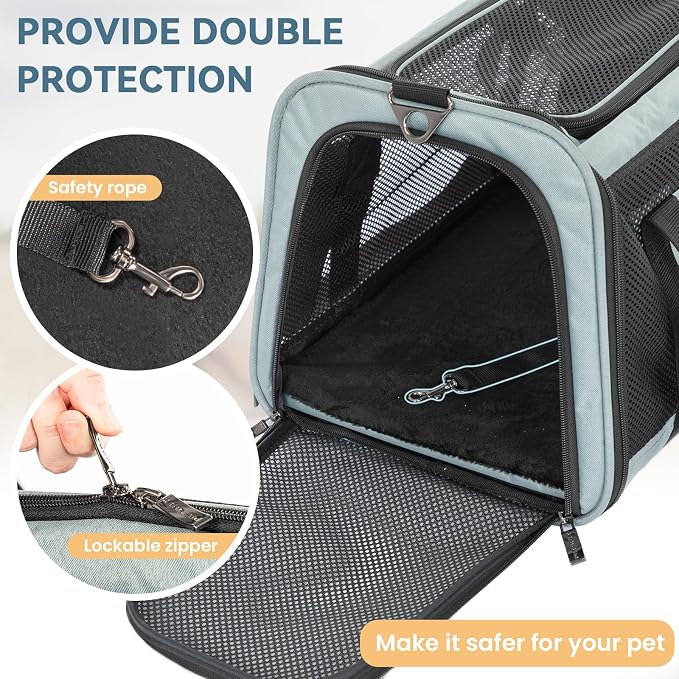 19 x 12 x 12 Large Cat Car Carrier – Roomy Escape-Proof Cat Car Seat - Image 4
