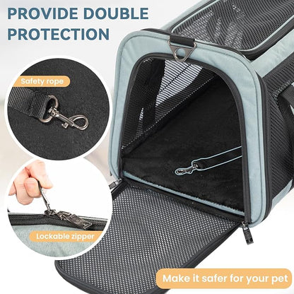 19 x 12 x 12 Large Cat Car Carrier – Roomy Escape-Proof Cat Car Seat - Image 4