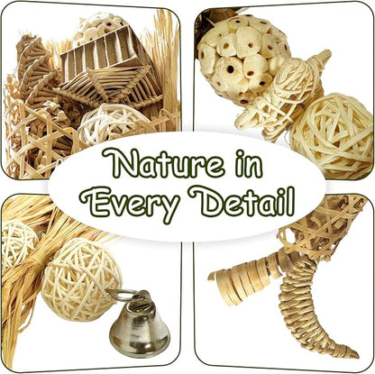 5-Pack Natural Flower Bird Toys – Foraging & Chewing Toys - Image 4