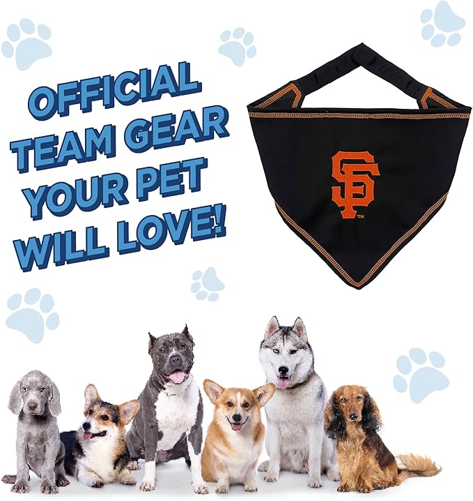 Pets First MLB SAN Francisco Giants TIE Bandana, Small/Medium. Dog Bandana - Image 6