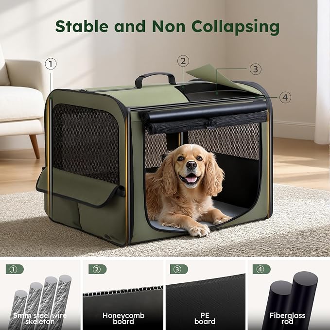 Large Dog Car Carrier Light Weight, 27×20.5×20.5ins Dog Carrier - Image 9