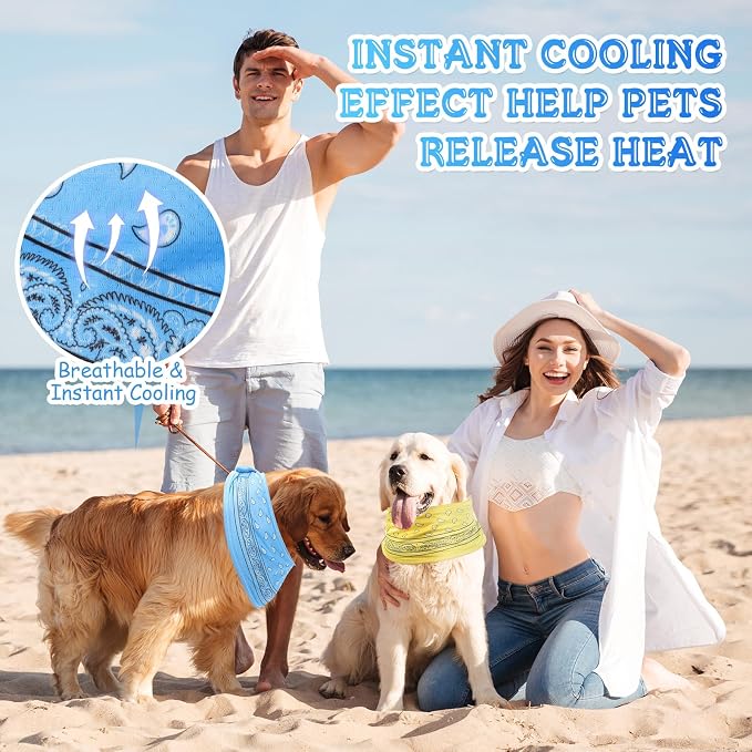 Talltalk 5 Pieces Dog Cooling Bandanas Neck Wraps Ice Scarf Pet Dog Cooling - Image 6