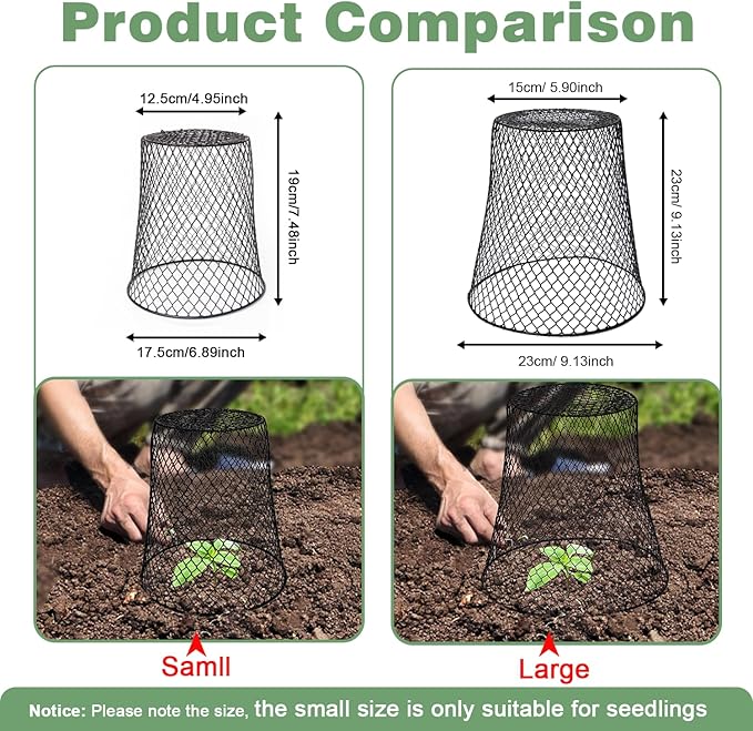 20 Pcs 6.8"×7.4" Seedling Plant Protectors from Animals, Chicken Wire Plant - Image 2